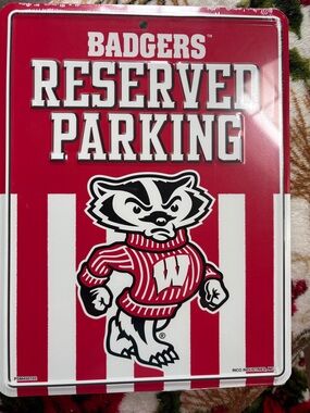 Badgers Reserved Parking Sign - Red & White